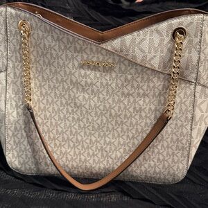 Michael Kors Beige Signature Tote Bag